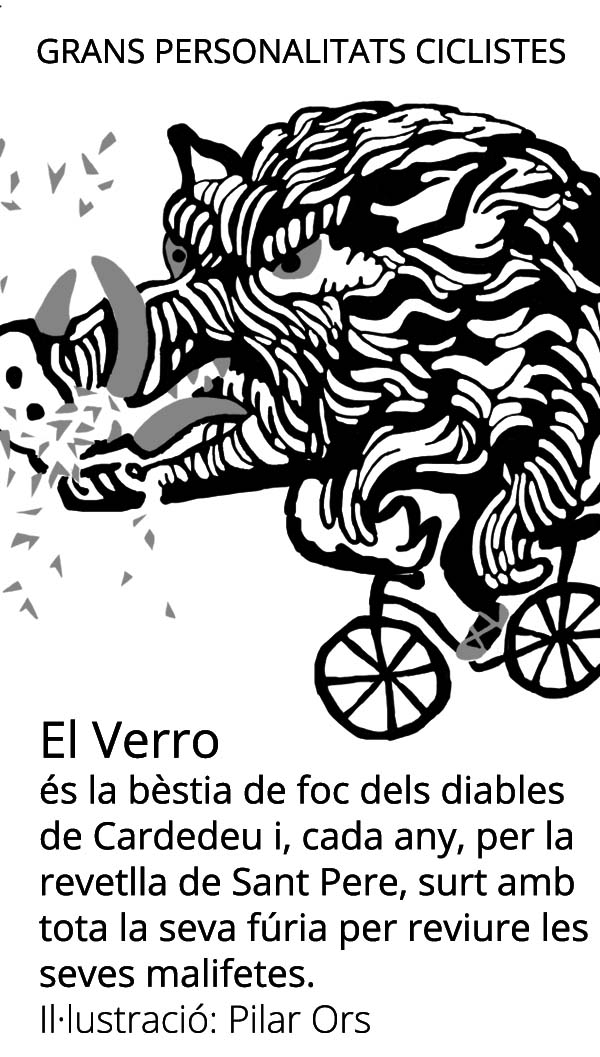 Etiqueta amb il·lustració de la Bicibossa "El Verro"